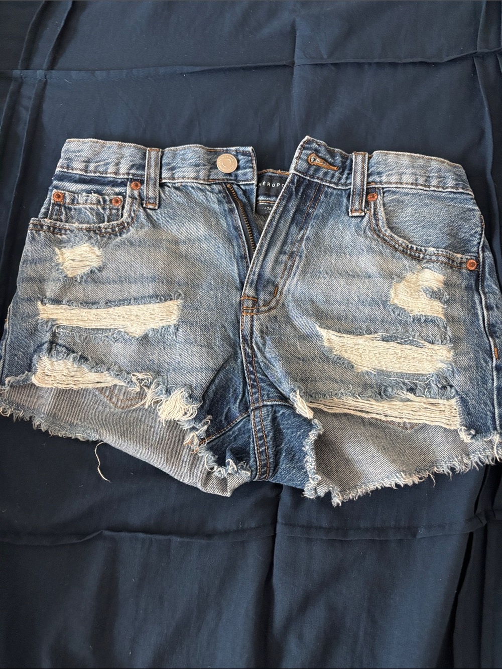 Aeropostale High rise Distressed Light Blue Denim Cutoff Shorts - Women's
